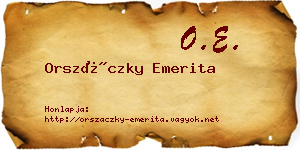 Orszáczky Emerita névjegykártya